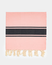 Φόρτωση εικόνας στο εργαλείο προβολής Συλλογής, striped peach pink hammam towel made of recycled cotton