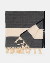 Φόρτωση εικόνας στο εργαλείο προβολής Συλλογής, black fishbone hammam towel made of recycled cotton