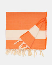 Φόρτωση εικόνας στο εργαλείο προβολής Συλλογής, orange fishbone hammam towel made of recycled cotton