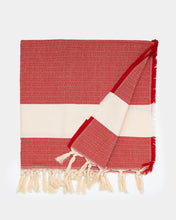 Φόρτωση εικόνας στο εργαλείο προβολής Συλλογής, red fishbone hammam towel made of recycled cotton