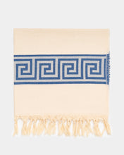 Φόρτωση εικόνας στο εργαλείο προβολής Συλλογής, blue meander hammam towel made of recycled cotton