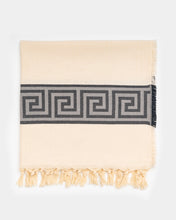 Φόρτωση εικόνας στο εργαλείο προβολής Συλλογής, black meander hammam towel made of recycled cotton
