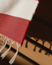 Φόρτωση εικόνας στο εργαλείο προβολής Συλλογής, red fishbone hammam towel made of recycled cotton