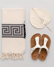 Φόρτωση εικόνας στο εργαλείο προβολής Συλλογής, black meander hammam towel made of recycled cotton