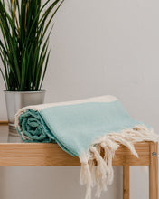 Φόρτωση εικόνας στο εργαλείο προβολής Συλλογής, turquoise fishbone hammam towel made of recycled cotton